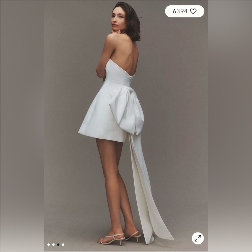 Sachin + Babi White Strapless Mini Dress with Oversized Bow